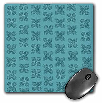 【中古】【輸入品・未使用】3dRose Teal Floral with Little Flowers - Mouse Pad%カンマ% 8 by 8 inches (mp_108952_1) [並行輸入品]