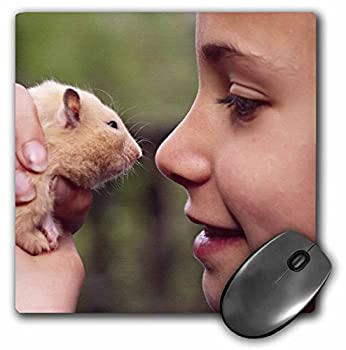 【中古】【輸入品・未使用】3dRose 8 x 8 x 0.25 Inches Mouse Pad%カンマ% Girl With Pet Hamster Charles Sleicher (mp_83229_1) [並行輸入品]