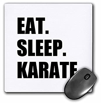 3dRose Eat Sleep Karate Martial Art Enthusiast Gift Black Text Typography Mouse Pad (mp_180415_1) 