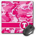 【中古】【輸入品 未使用】3dRose LLC 8 x 8 x 0.25 Inches Mouse Pad カンマ Cute Pink Camo Camouflage Letter T (mp_165842_1) 並行輸入品