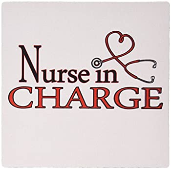 3dRose LLC 8 X 8 X 0.25 Inches Mouse Pad Nurse in Charge Red Heart Stethoscope (Mp_181846_1) 