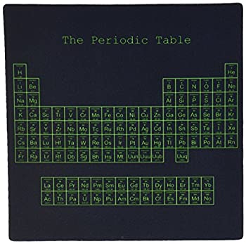 3dRose LLC 8 x 8 x 0.25 Inches Neon Green on Black Periodic Table Retro Computer Programmer Style Science Pattern Mouse Pad (mp_76646_1