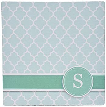 šۡ͢ʡ̤ѡ3dRose 8 x 8 x 0.25 Inches Personalized Letter S Aqua Blu...