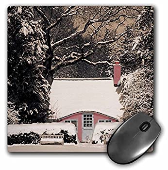 【中古】【輸入品・未使用】3dRose Winter Scene with Pink House%カンマ% Sepia Mouse Pad (mp_180953_1) [並行輸入品]