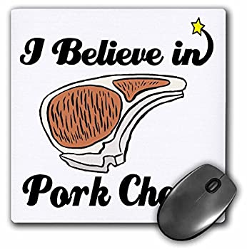 【中古】【輸入品・未使用】3dRose I Believe In Pork Chops - Mouse Pad%カンマ% 8 by 8 inches (mp_1..