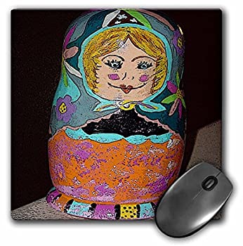 【中古】【輸入品・未使用】3dRose LLC 8 x 8 x 0.25 Inches Mouse Pad%カンマ% A Russian Stacking Doll Painted As A Woman In Mint%カンマ% Orange%カンマ% And Pink (mp_48307_1)