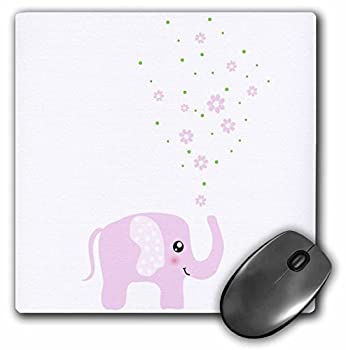 楽天ムジカ＆フェリーチェ楽天市場店【中古】【輸入品・未使用】3dRose 8 X 8 X 0.25 Cute Pink Elephant Blowing Flowers From Trunk Girly Kawaii Kids Nursery Animal Baby Girl Cartoon Mouse Pad （mp_1131