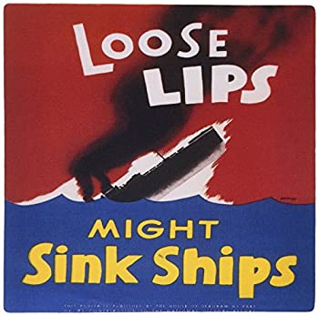 【中古】【輸入品・未使用】3dRose LLC 8 x 8 x 0.25 Inches Mouse Pad%カンマ% Vintage Loose Lips Might Sink Ships War Poster mp_149445_1 [並行輸入品]
