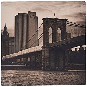 【中古】【輸入品・未使用】3dRose LLC 8 x 8 x 0.25 Inches Mouse Pad%カンマ% Brooklyn Bridge East River Part of Nyc Skyline in Sepia (mp_9...