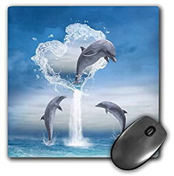 【中古】【輸入品・未使用】3dRose LLC 8 x 8 x 0.25 Inches Mouse Pad%カンマ% A Dolphin Jumps Out of A Water Heart into The Ocean (mp_172929_1) [並行輸入品]