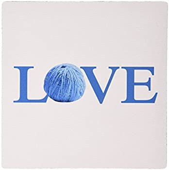 【中古】【輸入品 未使用】3dRose LLC 8 x 8 x 0.25 Inches Mouse Pad カンマ Love Knitting - Blue Text With Ball of Yarn Wool - Knit Knitter Fan - (mp_180478_1) 並行