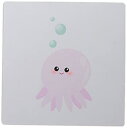 【中古】【輸入品 未使用】3Drose LLC 8 X 8 X 0.25 Inches Mouse Pad カンマ Cute Pink Octopus Cartoon カンマ Kawaii Happy Girly Squid with Tentacles Anime Eyes and Bub