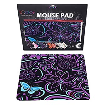 【中古】【輸入品 未使用】ICOLOR Purple Flower Anti-Slip Mouse Pad Mice Pad Mat Mousepad For Optical Laser Mouse Sale MP-029 並行輸入品