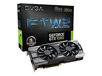 【中古】【輸入品・未使用】EVGA GeForce GTX 1080 FTW2 GAMING%カンマ% 8GB GDDR5X%カンマ% iCX Technology - 9 Thermal Sensors & RGB LED G/P/M%カンマ% Asynch Fan%カンマ% Optimize