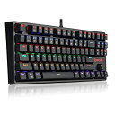 【中古】【輸入品 未使用】Redragon K576R DAKSA Mechanical Gaming Keyboard Wired USB LED Rainbow Backlit Compact Mechanical Gamers Keyboard 87 Keys for PC Compute