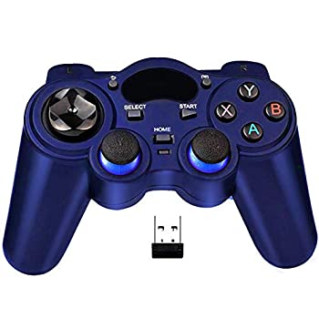 【中古】【輸入品・未使用】USB Wireless Gaming Controller Gamepad for PC/Laptop Computer(Windows XP/7/8/10) & PS3 & Android & Steam (Blue) [並行輸入品]