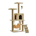 【中古】【輸入品・未使用】雑貨の国のアリス キャットタワー 猫タワー ネコタワー 頑丈 キャット タワー 大型 爪とぎ 麻紐 ハンモック 遊び場 玩具 階段付 ...