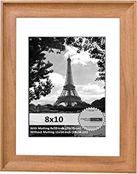 yÁzyAiEgpzCreativePF [ash3443] 11x14-inch Matted Natural Wood Finish Picture Frame with White Mat%J}% Photo Frames Hold 8 x 10 Media Including I