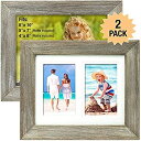 【中古】【輸入品 未使用】Rustic Barnwood 8x10 Picture Frame Set. Photo Frames Holder for Wall Desktop or Tabletop Display. Thick Weathered Gray Wood Home Decor.