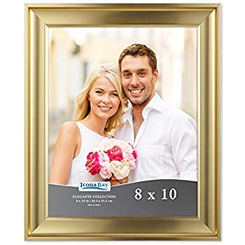 yÁzyAiEgpzIcona Bay 8x10 Picture Frame (1 Pack%J}% Gold)%J}% Gold Photo Frame 8 x 10%J}% Wall Mount or Table Top%J}% Set of 1 Elegante Collec