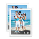 【中古】【輸入品 未使用】Icona Bay 8x10 Picture Frames (2 Pack カンマ White) Picture Frame Set カンマ Wall Mount or Table Top カンマ Set of 2 Inspirations Collection