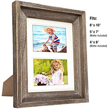 【中古】【輸入品 未使用】Rustic Barnwood 8x10 Picture Frame Set: Unique Photo Frame Holder for Wall Desktop or Tabletop Display. Thick Weathered Gray Wood Home