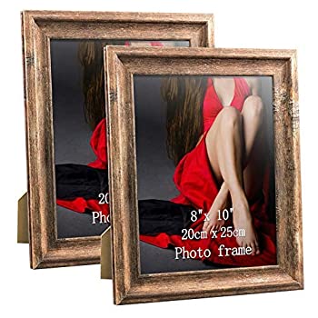 【中古】【輸入品 未使用】Artsay 8x10 Picture Frames Rustic Distressed Photo Frame 8 x 10 Set カンマ Wall Hanging and Tabletop カンマ Glass Front カンマ 2 Pack カンマ Br