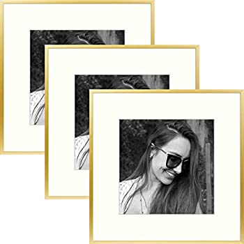 yÁzyAiEgpzGolden State Art%J}% Metal Wall Photo Frame Collection%J}% Aluminum Photo Frame with Ivory Color Mat for Picture & Real Glass (Gold%J
