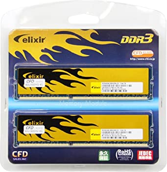【中古】CFD販売 デスクトップPC用メモリ PC-12800(DDR3-1600) 4GB×2枚 240pin DIMM (無期限保証) (Elixirシリーズ) W3U1600HQ-4G