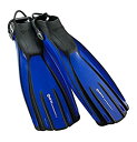 【中古】【輸入品・未使用】New Mares Avanti Quattro Plus Open Heel Scuba Diving Fins (Regular) with New Style Bungee Heel Strap - Blue by Mares