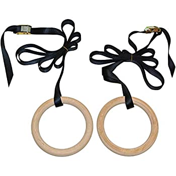 【中古】【輸入品 未使用】Prosource Fit Wooden Gymnastics Rings with Straps for Total Body Conditioning at Home or the Gym 141［並行輸入］