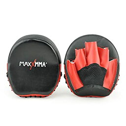 【中古】【輸入品・未使用】MaxxMMA ボクシング パンチングミット パンチング グローブ ミット MMAトレーニングフィットネス練習(ブラック/レッド)