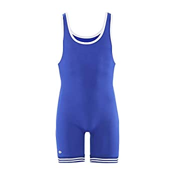 【中古】【輸入品 未使用】(Youth Large カンマ Royal/White) - Matman Wrestling Youth Boys Double Knit Nylon Singlet