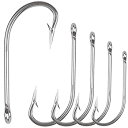 yÁzyAiEgpz(6/0) - Stainless Steel Saltwater Fishing Hook%J}% 2X Strong O'shaughnessy Forged Fishing Hook for Saltwater Freshwater Fishing 50pcs/