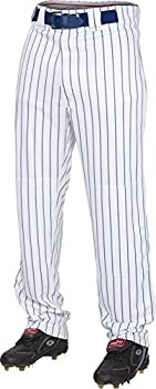 šۡ͢ʡ̤ѡ(X-Large%% White/Navy) - Rawlings Men's Semi-Relaxed Pants with Pin Stripe Design