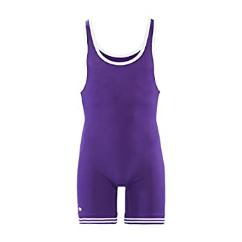 【中古】【輸入品 未使用】(2X-Large カンマ Purple/White) - Matman 83 Adult Nylon Wrestling Singlet