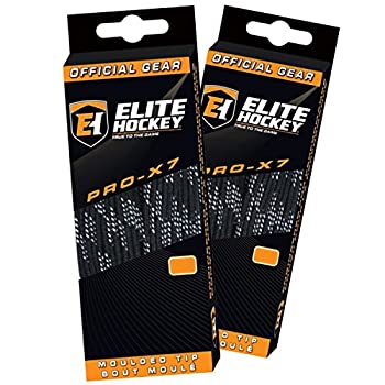 【中古】【輸入品・未使用】Elite Hockey Pro-X7 スケート靴ひも (DBL、X7-ブラック、108インチ)