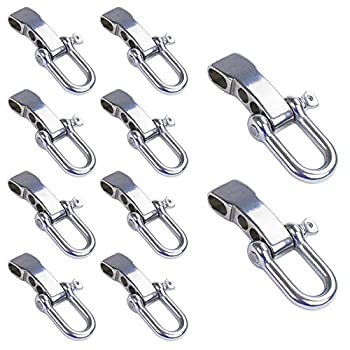 yÁzyAiEgpzD-Shackles Adjustble Stainless Steel Paracord Bracelet D Shackles Survival Paracord Bracelet Bracket U Shape Buckles (Pack of 10)