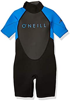 【中古】【輸入品・未使用】O'Neill Youth Reactor-2 2mm Back Zip Short Sleeve Spring Wetsuit%カンマ% Black/Ocean%カンマ% 4