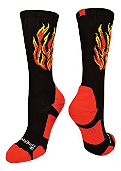 【中古】【輸入品・未使用】(Small%カンマ% Black/Red/Gold) - Flame Athletic Crew Socks (available in multiple colours)