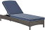 šۡ͢ʡ̤ѡCrosley Furniture Palm Harbor Outdoor Wicker Chaise Lounge with Navy Cushions - Grey 141¹͢