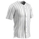 【中古】【輸入品・未使用】CHAMPRO エース ポリエステル ボタンフロント ベースボールジャージ ユースXL ホワイト ネイビーピン (BS14YNPXL)(4)