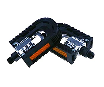 【中古】【輸入品・未使用】2 x ノンスリップアルミ合金マウンテンバイク自転車折りたたみペダル アンバーリフレクター