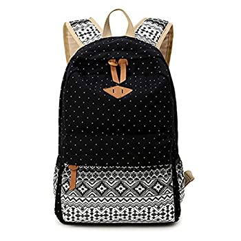 【中古】【輸入品 未使用】LIZAIDA MENENDEZ Geometry Dot Casual Canvas Backpack Bag カンマ Fashion Cute Lightweight Backpacks for Teen Young Girls Boys カンマ Cute Ligh