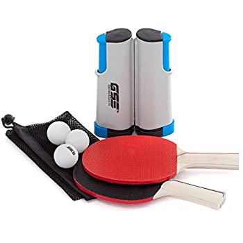 yÁzyAiEgpzRetractable Anywhere Table Tennis Set with 2?Paddles & 3?Balls and abVXg[WobOby GSE
