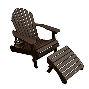 【中古】【輸入品・未使用】Highwood AD-KITCHL5-ACE 1 Hamilton Folding & Reclining 1 Easy-Add Adirondack Chair with Ottoman and Cup Holder%カンマ% Weathered Acorn 141