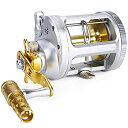 šۡ͢ʡ̤ѡ(TA 3000%% A-Silver-Gold) - One Bass Fishing Reels Level Wind Trolling Reel Conventional Jigging Reel for Saltwater Big Game Fishing