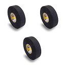 【中古】【輸入品・未使用】Howies ホッケースティックテープ プレミアムクロス ブラック 1インチ x 25ヤード (75フィート) 3パック