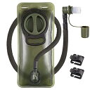 【中古】【輸入品 未使用】Hydration Bladder 2L Leakproof 2 Liter Water Reservoir カンマ BPA Free Military Green Water Storage Bladder Bag with Insulated Tube カンマ