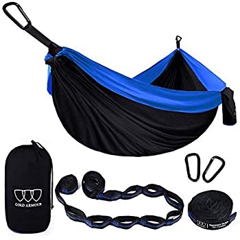 【中古】【輸入品 未使用】Gold Armour Camping Hammock - XL Double Parachute Camping Hammock (2 Tree Straps 16 LOOPS/10 FT Included) Lightweight Nylon Portable Ha